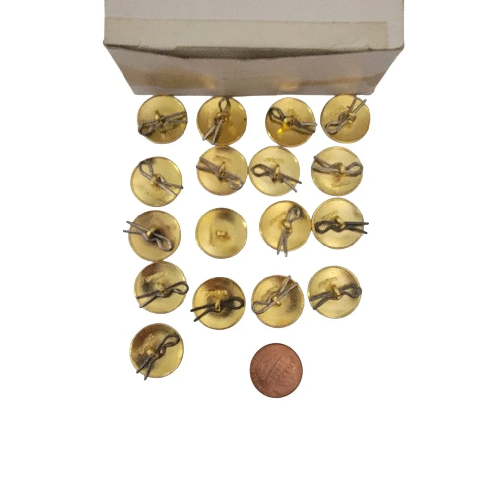 Vtg La Mode Dragon Enamel Metal Shank Buttons Lot of 17 Red Orange Gold Tone NOS